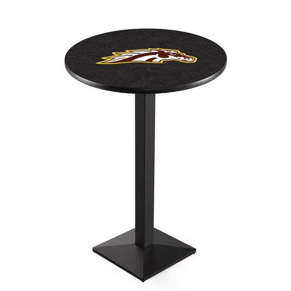 Holland Bar Stool Co 36" Blk Wrinkle Western Michigan Pub Table, 36" dia. Top - L217B3636WESTMI