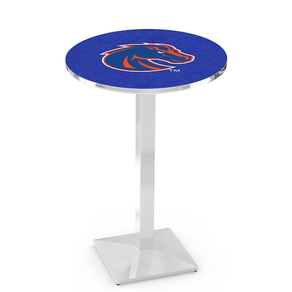 Holland Bar Stool Co 42" Chrome Boise State Pub Table, 36" dia. Top - L217C4236BOISES