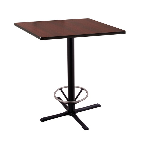 Holland Bar Stool Co 36" 211 Black Table, 36" x 36" Square Top, Foot Ring - 211-3036BW36SQFTRG