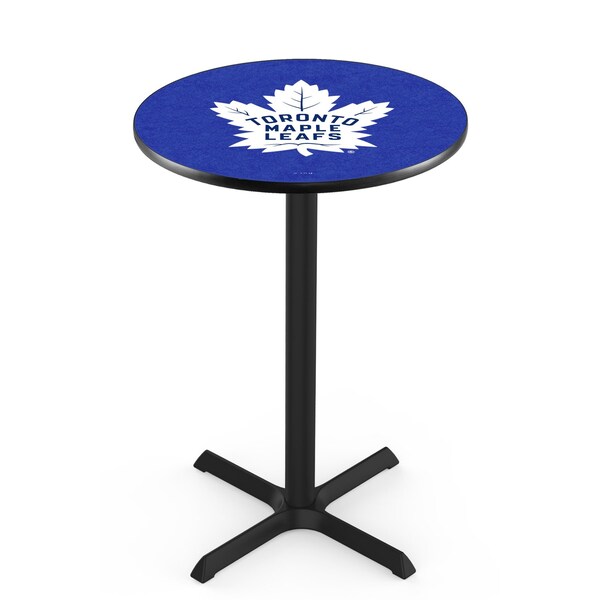 Holland Bar Stool Co 42" Blk Wrinkle Toronto Maple Leafs Pub Table, 36" dia. Top - L211B4236TORMPL