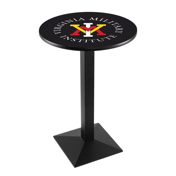 Holland Bar Stool Co 42" Blk Wrinkle Virginia Military Institute Pub Table, 36" dia. Top - L217B4236VAMILI