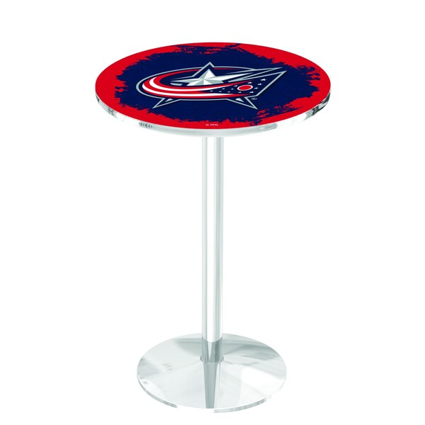 Holland Bar Stool Co 36" Chrome Columbus Blue Jackets Pub Table - L214C3628COLBLU