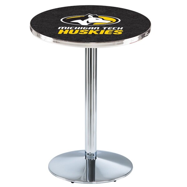 Holland Bar Stool Co 36" Chrome Michigan Tech Pub Table, 36" dia. Top - L214C3636MITECH