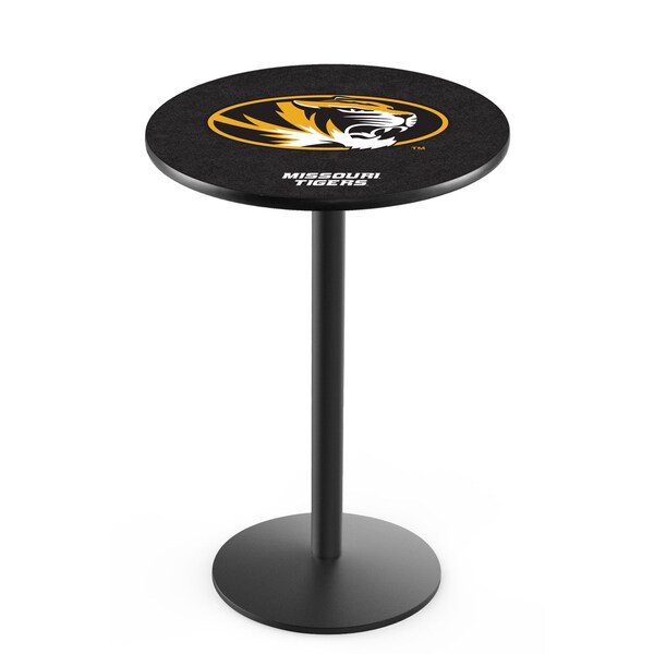 Holland Bar Stool Co 42" Blk Wrinkle Missouri Pub Table, 36" dia. Top - L214B4236MIZZOU