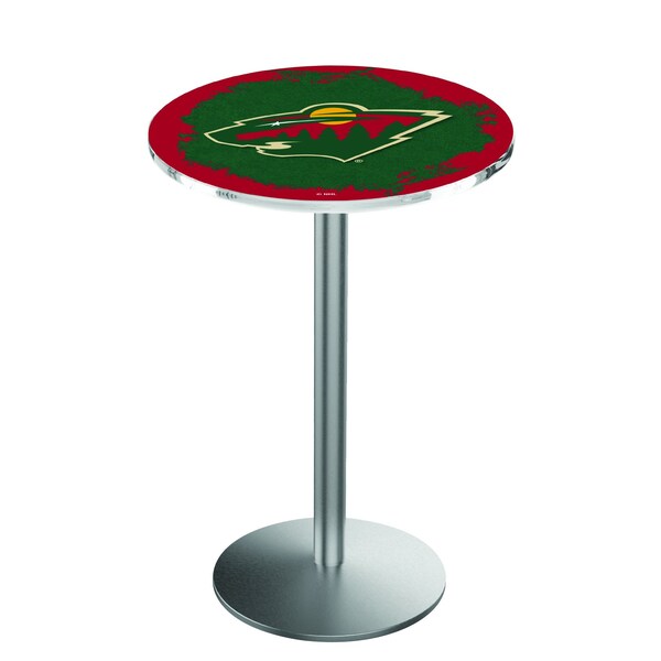 Holland Bar Stool Co 36" Stainless Steel Minnesota Wild Pub Table - L214S3628MINWLD