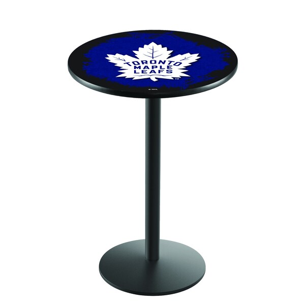 Holland Bar Stool Co 42" Blk Wrinkle Toronto Maple Leafs Pub Table - L214B4228TORMPL