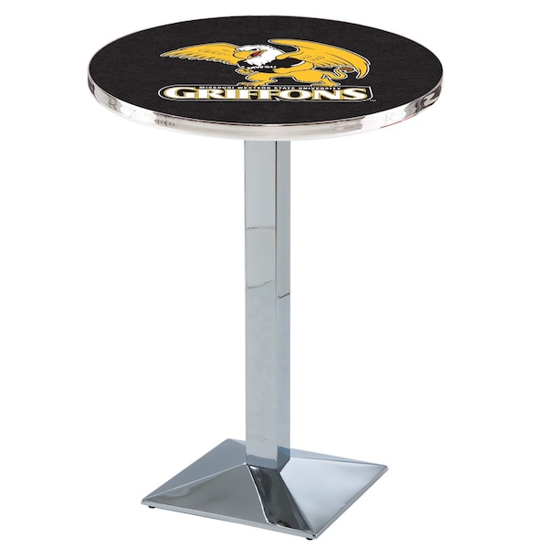 Holland Bar Stool Co 36" Chrome Missouri Western State Pub Table - L217C3628MOWST