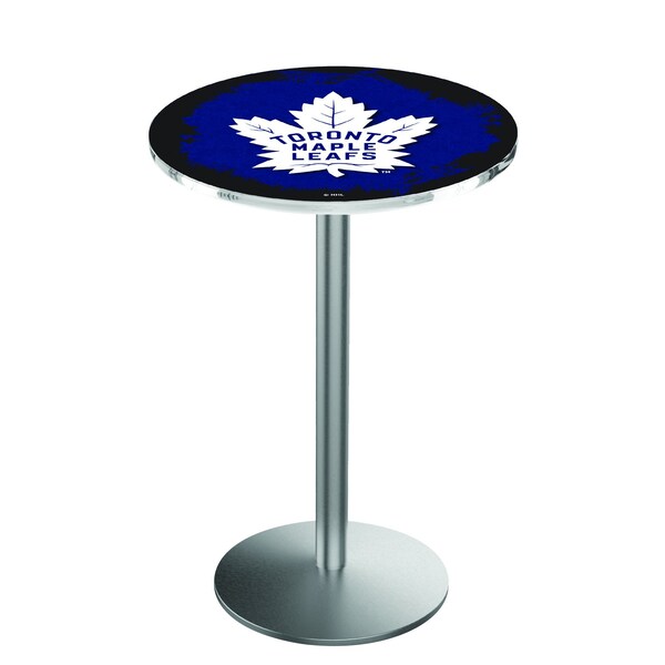 Holland Bar Stool Co 42" Stainless Steel Toronto Maple Leafs Pub Table - L214S4228TORMPL