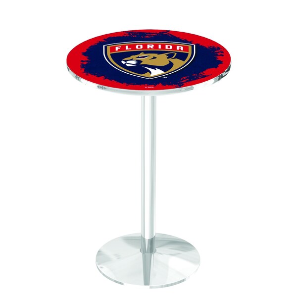 Holland Bar Stool Co 36" Chrome Florida Panthers Pub Table - L214C3628FLAPAN