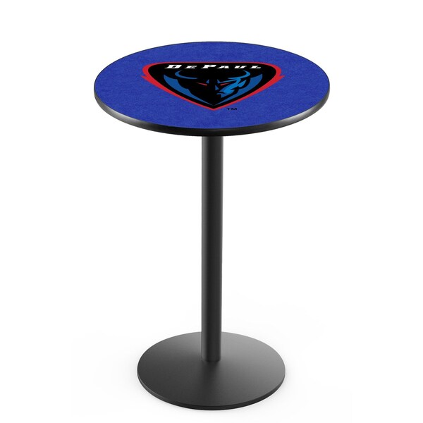 Holland Bar Stool Co 36" Blk Wrinkle DePaul Pub Table, 36" dia. Top - L214B3636DEPAUL