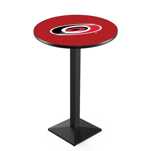 Holland Bar Stool Co 42" Blk Wrinkle Carolina Hurricanes Pub Table, 36" dia. Top - L217B4236CARHUR