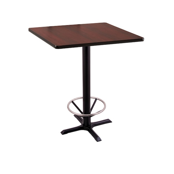 Holland Bar Stool Co 42" 211 Black Table, 30" x 30" Square Top, Foot Ring - 211-2242BW30SQFTRG
