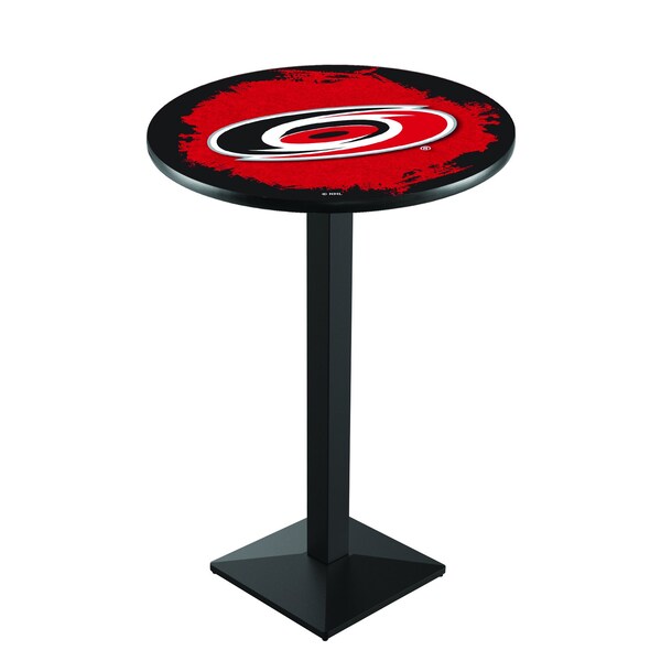 Holland Bar Stool Co 36" Blk Wrinkle Carolina Hurricanes Pub Table - L217B3628CARHUR