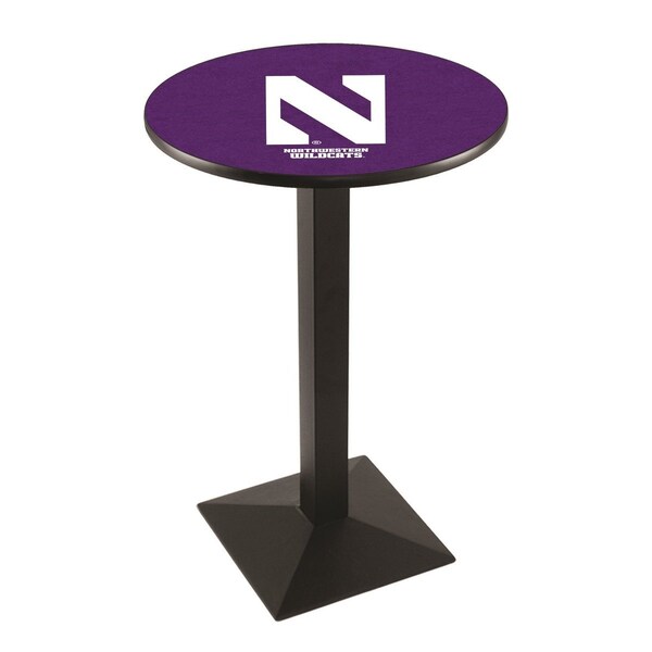 Holland Bar Stool Co 36" Blk Wrinkle Northwestern Pub Table, 36" dia. Top - L217B3636NTHWST