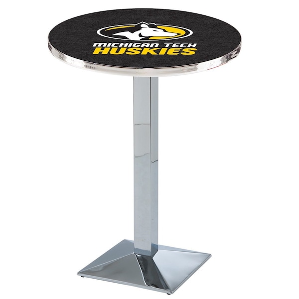 Holland Bar Stool Co 36" Chrome Michigan Tech Pub Table, 36" dia. Top - L217C3636MITECH
