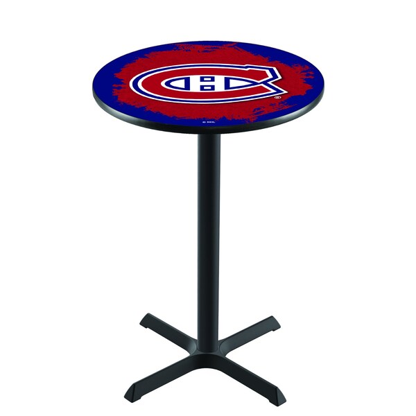 Holland Bar Stool Co 36" Blk Wrinkle Montreal Canadiens Pub Table - L211B3628MONCAN