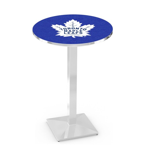 Holland Bar Stool Co 42" Chrome Toronto Maple Leafs Pub Table, 36" dia. Top - L217C4236TORMPL