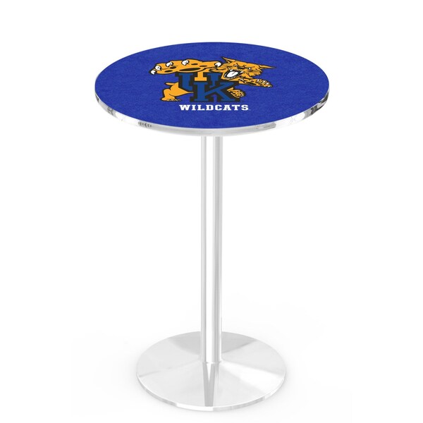Holland Bar Stool Co 36" Chrome Kentucky "Wildcat" Pub Table, 36" dia. Top - L214C3636UKYCAT
