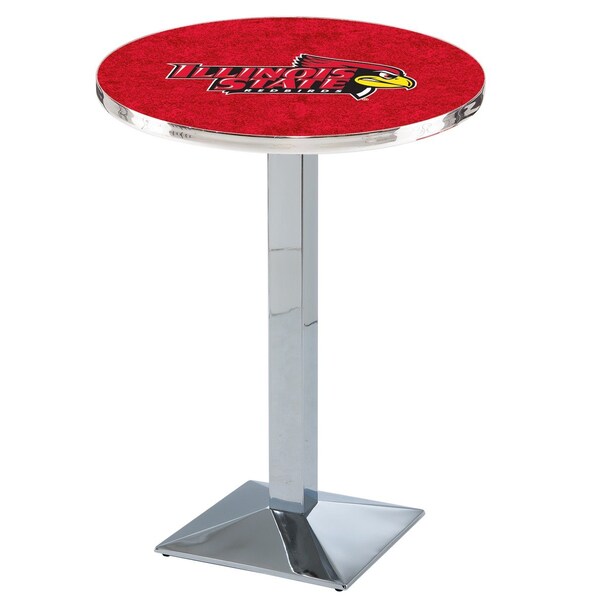 Holland Bar Stool Co 36" Chrome Illinois State Pub Table - L217C3628ILLSTU