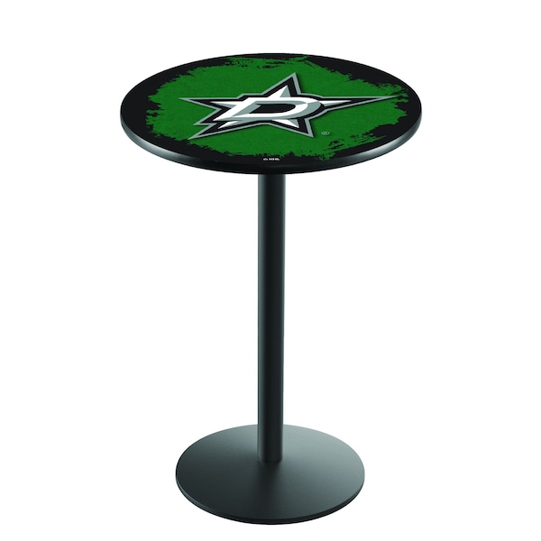 Holland Bar Stool Co 42" Blk Wrinkle Dallas Stars Pub Table - L214B4228DALSTA