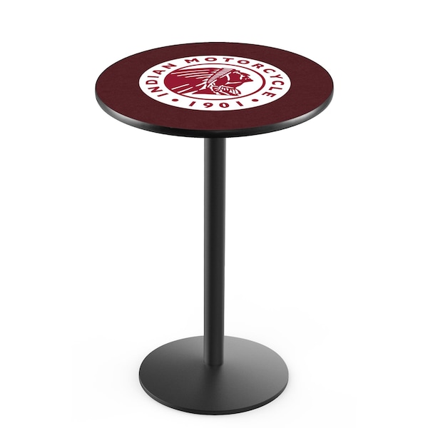 Holland Bar Stool Co 42" Blk Wrinkle Indian Motorcycle Pub Table, 36" dia. Top - L214B4236INDN-HD