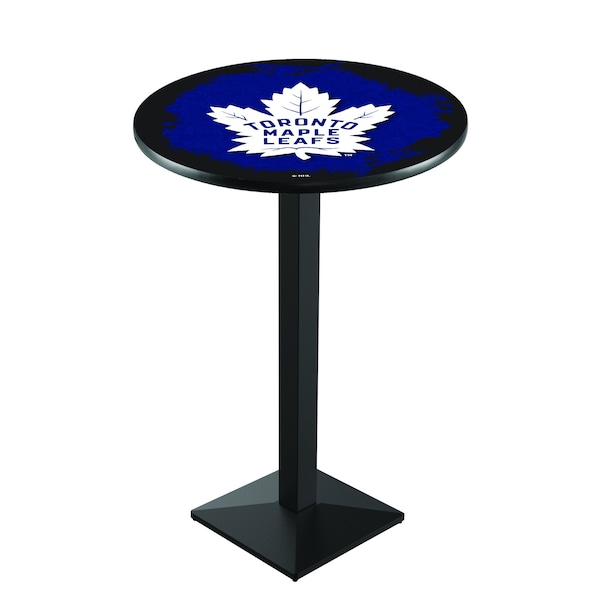Holland Bar Stool Co 36" Blk Wrinkle Toronto Maple Leafs Pub Table - L217B3628TORMPL