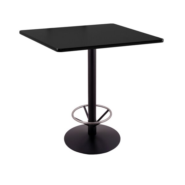 Holland Bar Stool Co 36" 214 Black Table 36" x 36" Square Top, Foot Ring - 214-2236BW36SQFTRG
