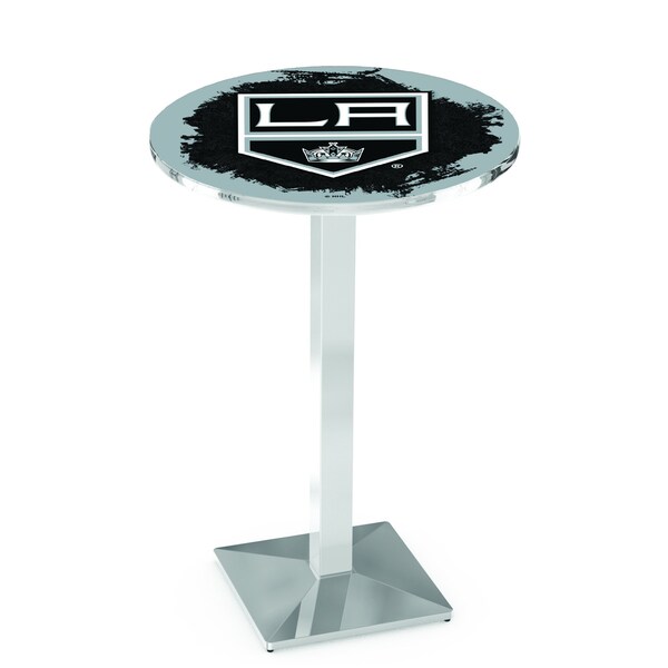 Holland Bar Stool Co 36" Chrome Los Angeles Kings Pub Table - L217C3628LAKING