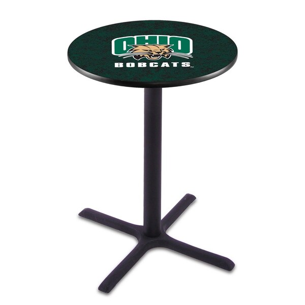Holland Bar Stool Co 36" Blk Wrinkle Ohio University Pub Table, 36" dia. Top - L211B3636UNIVOH