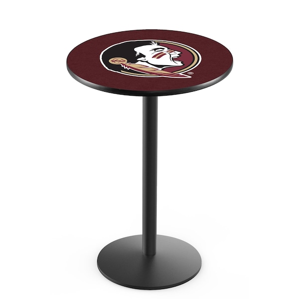 Holland Bar Stool Co 42" Blk Wrinkle Florida State (Head) Pub Table, 36" dia. Top - L214B4236FSU-HD