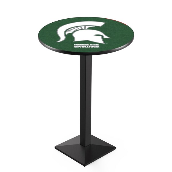 Holland Bar Stool Co 42" Blk Wrinkle Michigan State Pub Table, 36" dia. Top - L217B4236MICHST