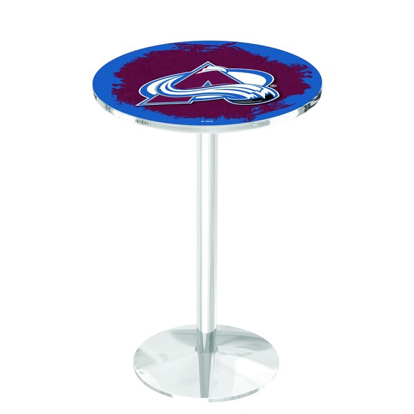 Holland Bar Stool Co 36" Chrome Colorado Avalanche Pub Table - L214C3628COLAVA