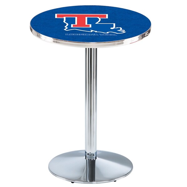 Holland Bar Stool Co 42" Chrome Louisiana Tech Pub Table - L214C4228LATECH