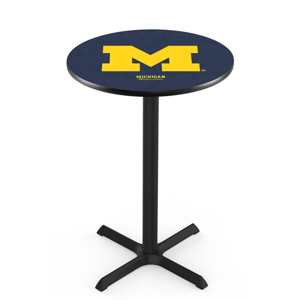 Holland Bar Stool Co 42" Blk Wrinkle Michigan Pub Table, 36" dia. Top - L211B4236MICHUN