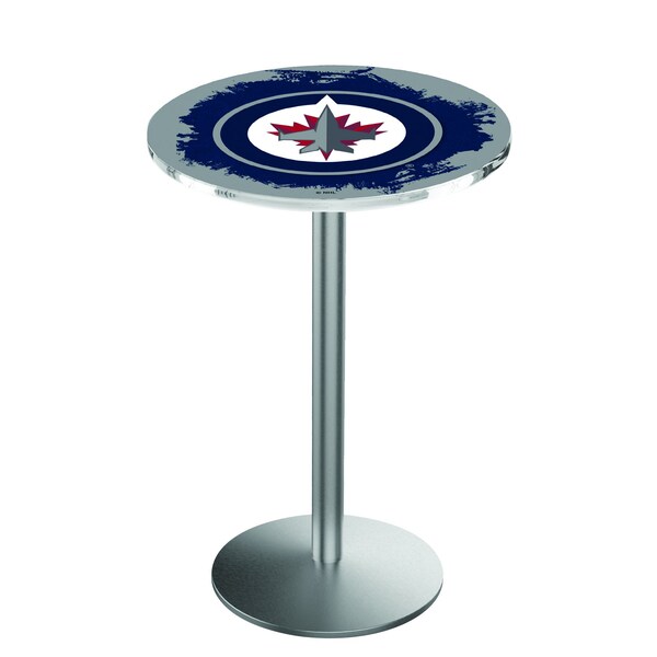 Holland Bar Stool Co 42" Stainless Steel Winnipeg Jets Pub Table - L214S4228WINJET