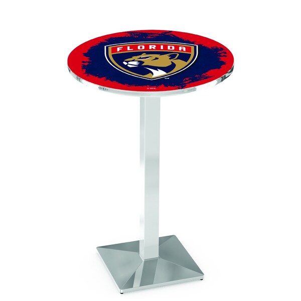 Holland Bar Stool Co 36" Chrome Florida Panthers Pub Table - L217C3628FLAPAN