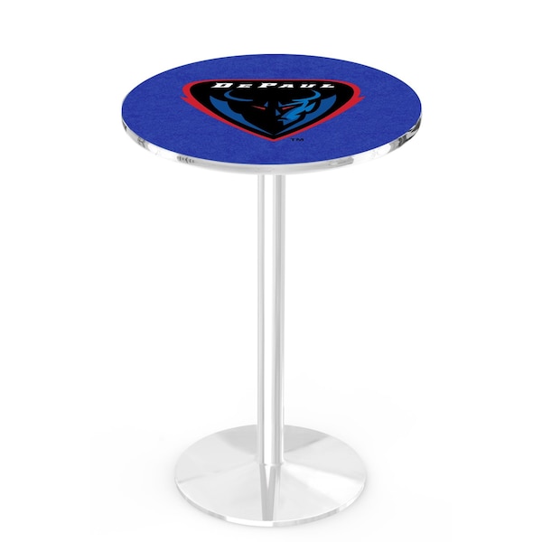 Holland Bar Stool Co 42" Chrome DePaul Pub Table, 36" dia. Top - L214C4236DEPAUL
