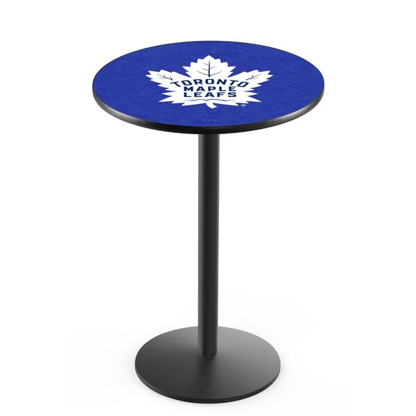 Holland Bar Stool Co 36" Blk Wrinkle Toronto Maple Leafs Pub Table, 36" dia. Top - L214B3636TORMPL