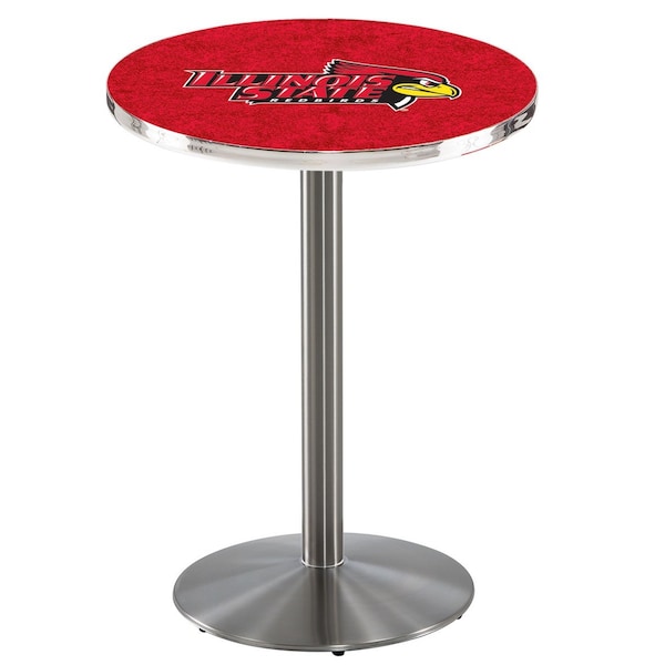 Holland Bar Stool Co 42" Stainless Steel Illinois State Pub Table - L214S4228ILLSTU