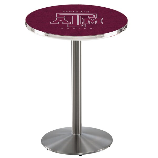 Holland Bar Stool Co 36" Stainless Steel Texas A&M Pub Table - L214S3628TEXA-M
