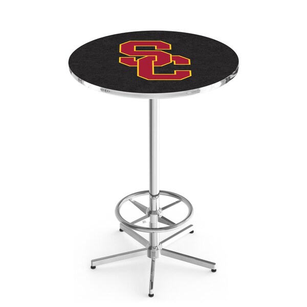 Holland Bar Stool Co 42" Chrome USC Trojans Pub Table - L216C4228SOUCAL