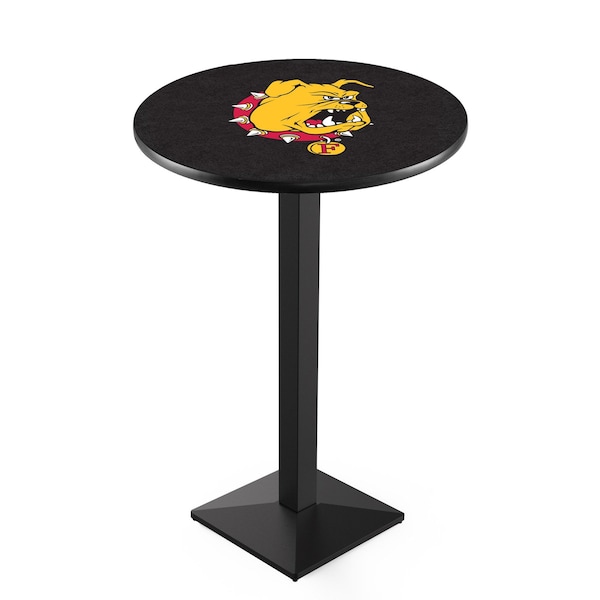 Holland Bar Stool Co 36" Blk Wrinkle Ferris State Pub Table, 36" dia. Top - L217B3636FERRST