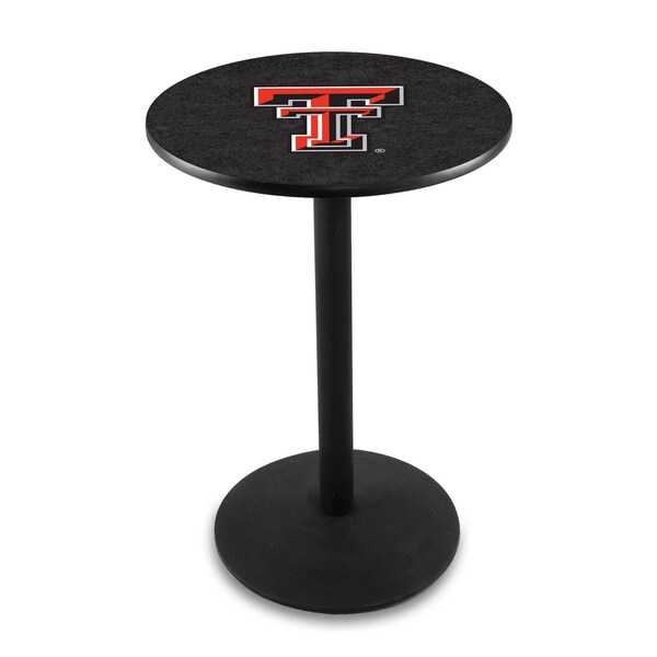 Holland Bar Stool Co 36" Blk Wrinkle Texas Tech Pub Table - L214B3628TXTECH