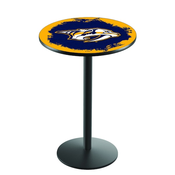 Holland Bar Stool Co 36" Blk Wrinkle Nashville Predators Pub Table - L214B3628NSHPRE