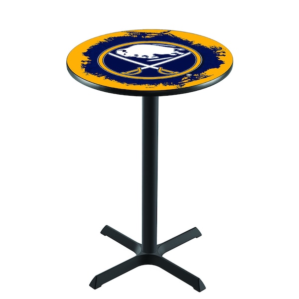 Holland Bar Stool Co 36" Blk Wrinkle Buffalo Sabres Pub Table - L211B3628BUFSAB