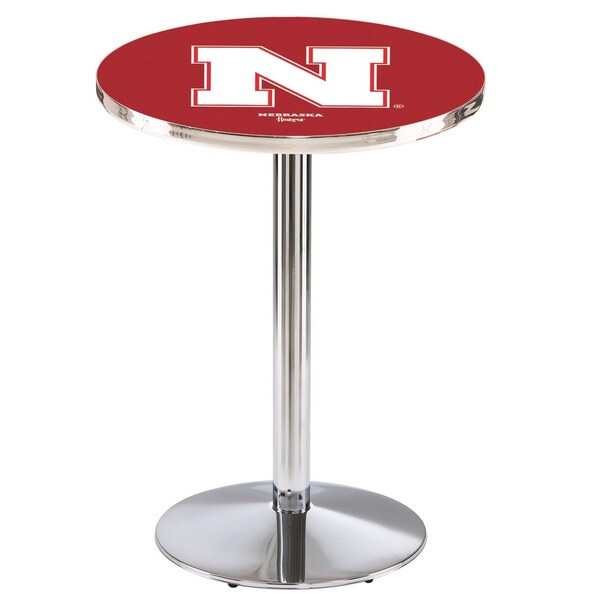 Holland Bar Stool Co 36" Chrome Nebraska Pub Table - L214C3628NEBRUN