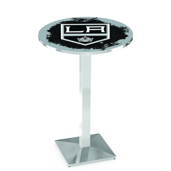 Holland Bar Stool Co 42" Chrome Los Angeles Kings Pub Table - L217C4228LAKING