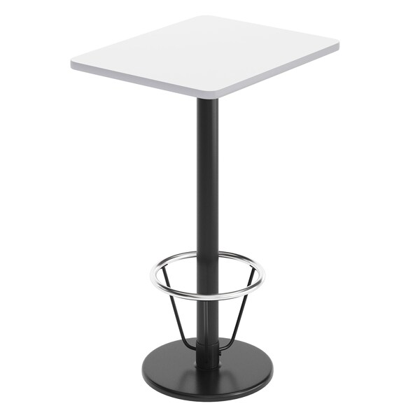 Flash Furniture Rectangle 30 in L, 24 in W, White - XU-WHTB-2430-TR18B-3CFR-GG