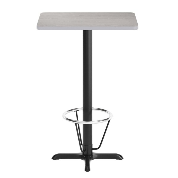 Flash Furniture Rectangle 30 in L, 24 in W, Gray - XU-GYTB-2430-T2222B-3CFR-GG