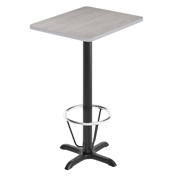 Flash Furniture Rectangle 30 in L, 24 in W, Gray - XU-GYTB-2430-T2222B-3CFR-GG